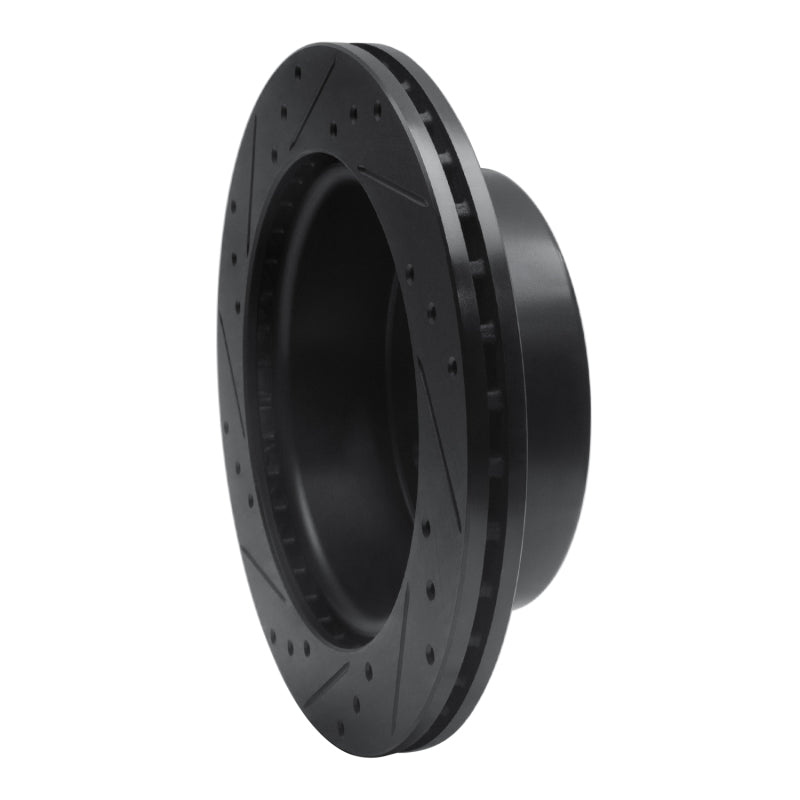 R1 19-25 Ford BRONCO Rear Right Drilled & Slotted Black Brake Rotor