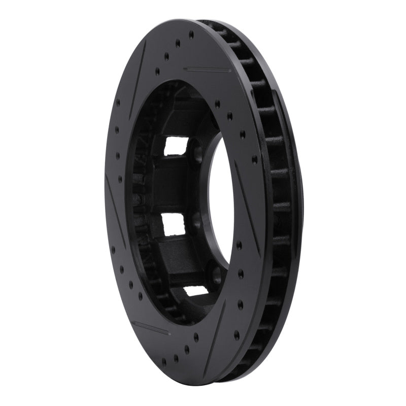 R1 71-91 Chevrolet P30 Van Front Right Drilled & Slotted Black Brake Rotor