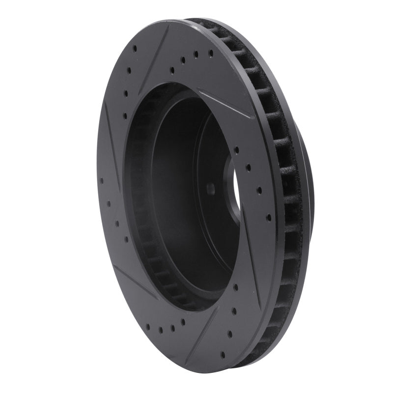 R1 63-82 Chevrolet Corvette Front Right Drilled & Slotted Black Brake Rotor