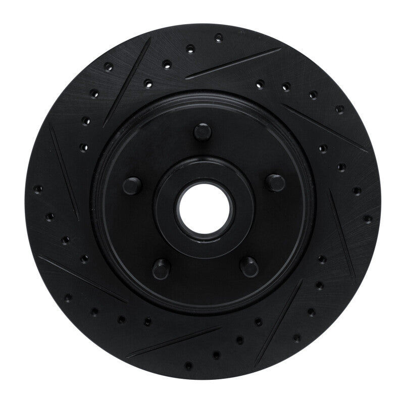 R1 74-84 Chrysler Imperial Front Left Drilled & Slotted Black Brake Rotor