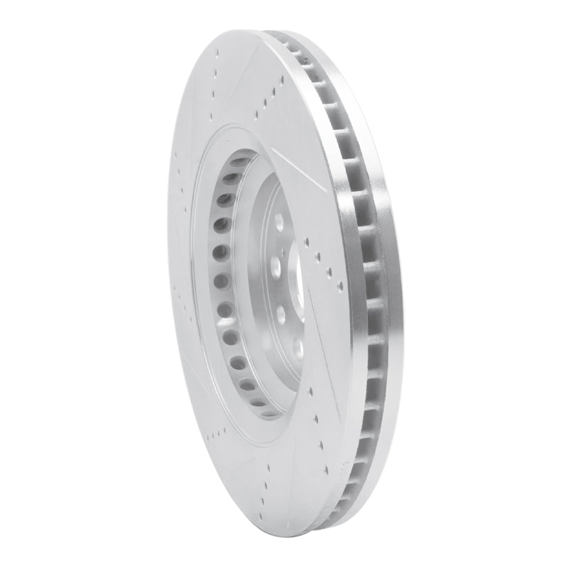 R1 07-23 Lexus LS600h Right Front Drilled & Slotted Silver Brake Rotor