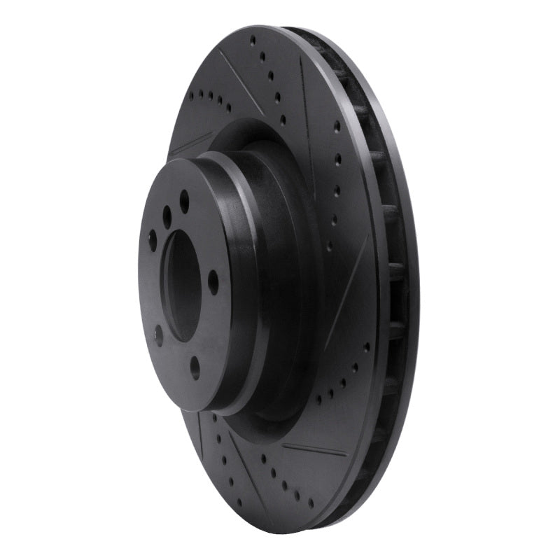 R1 06-12 Land Rover Range Rover Front Right Drilled & Slotted Black Brake Rotor