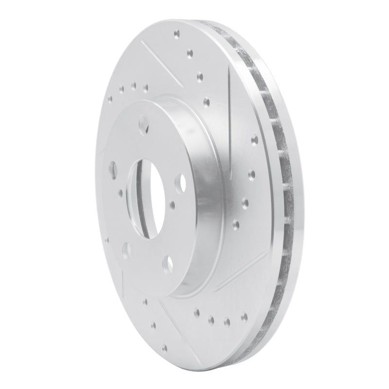 R1 92-98 Lexus SC300 Front Right Drilled & Slotted Silver Brake Rotor