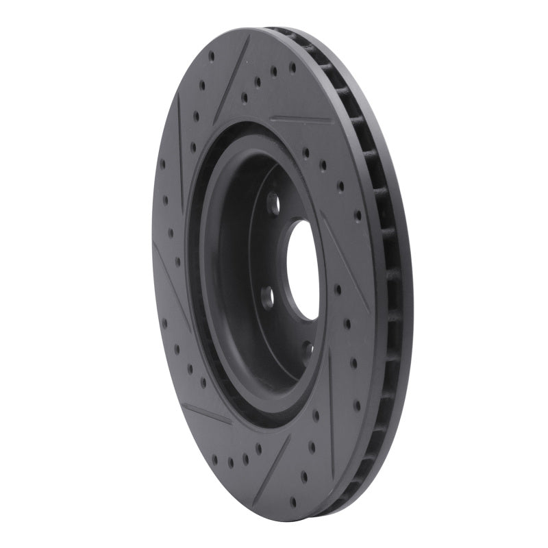 R1 07-10 Chevrolet HHR Front Right Drilled & Slotted Black Brake Rotor