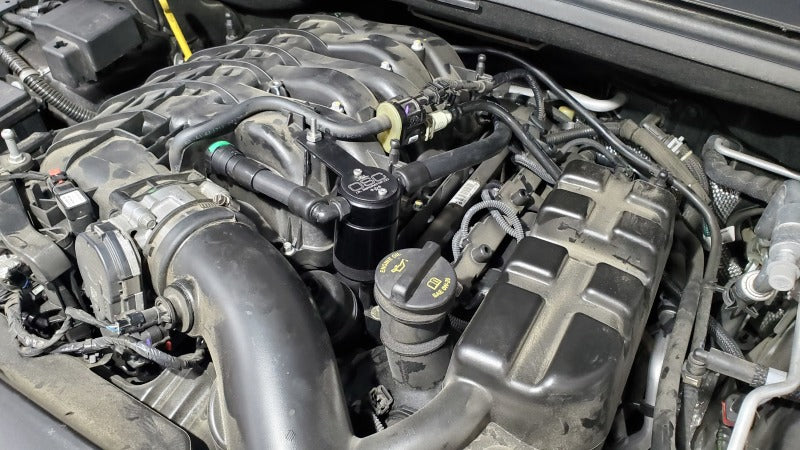 J&L 16-25 Dodge Durango / Jeep Grand Cherokee 3.6L Oil Separator 3.0 Passenger Side - Black Anod