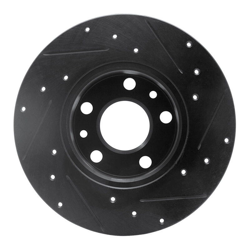 R1 72-78 Volkswagen Type 2 Front Left Drilled & Slotted Black Brake Rotor