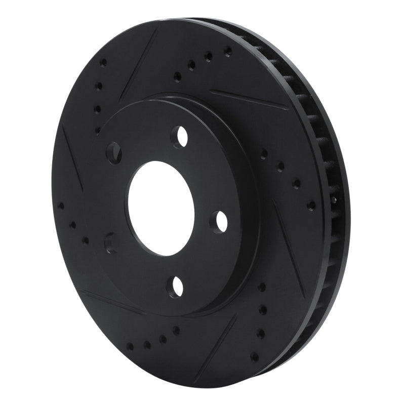 R1 97-05 Buick LeSabre Front Left Drilled & Slotted Black Brake Rotor