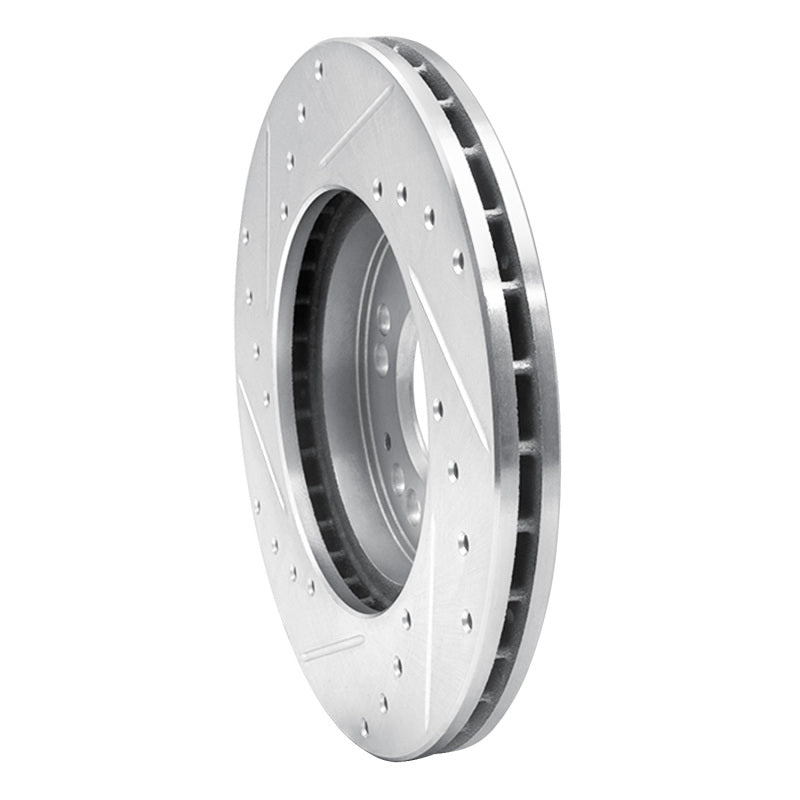 R1 91-04 Dodge STEALTH Front Right Drilled & Slotted Silver Brake Rotor