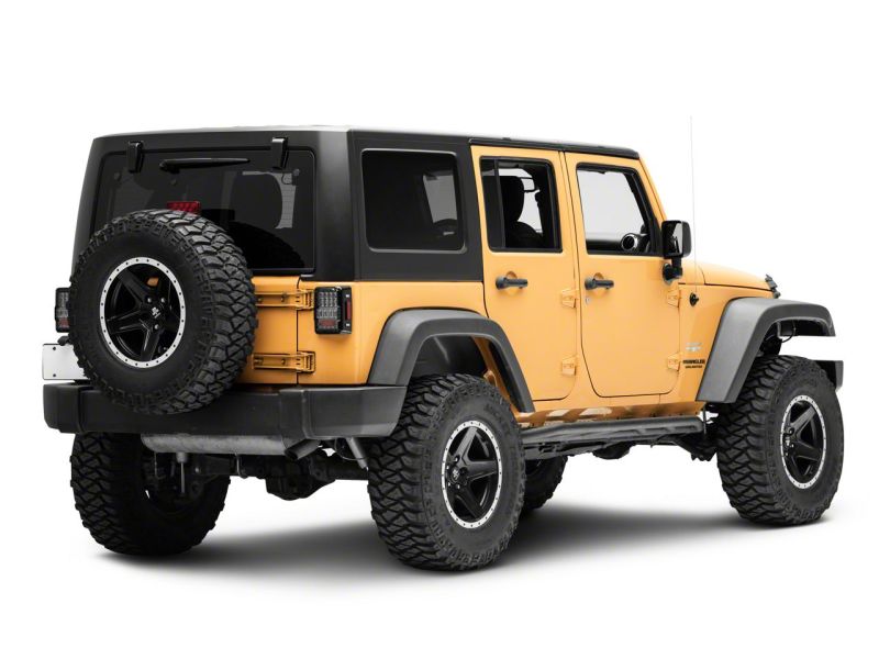 Raxiom 07-18 Jeep Wrangler JK Axial Series Lux LED Tail Lights- Black Housing (Clear Lens)