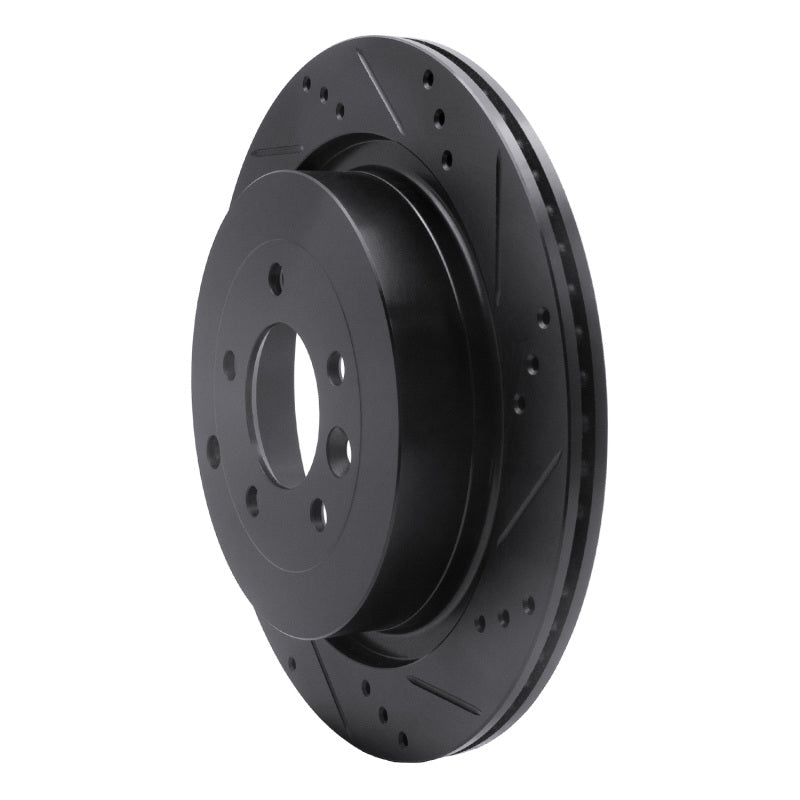 R1 05-16 Land Rover Discovery (Latin America) Rear Right Drilled & Slotted Black Brake Rotor