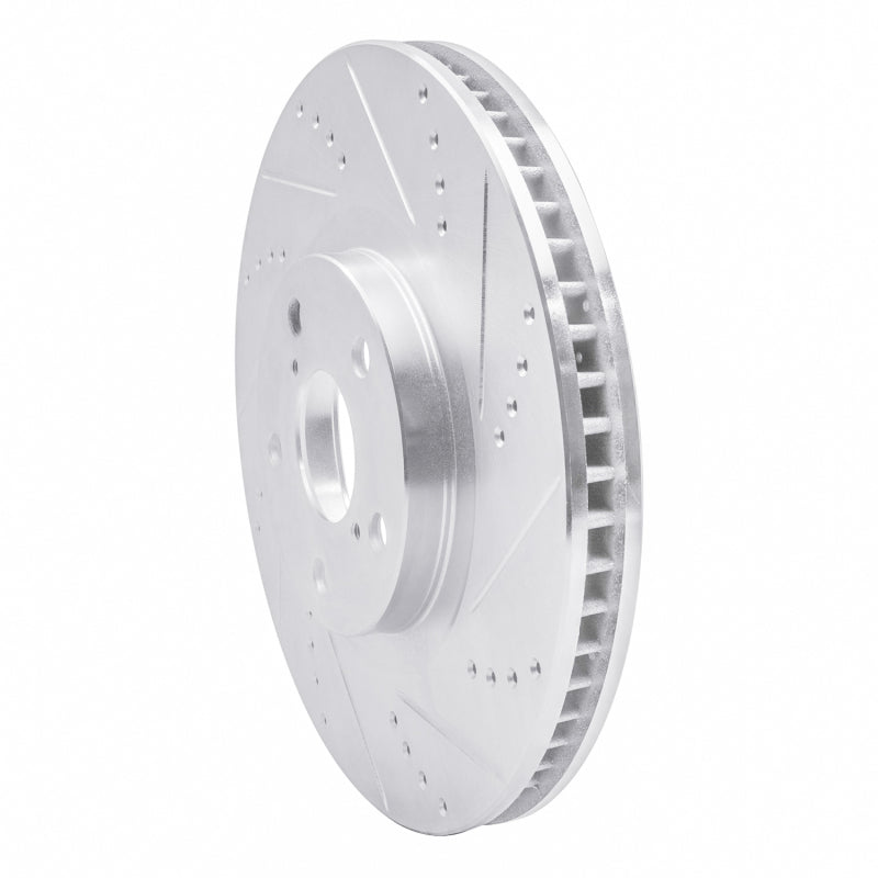 R1 93-98 Toyota Supra Left Front Drilled & Slotted Silver Brake Rotor