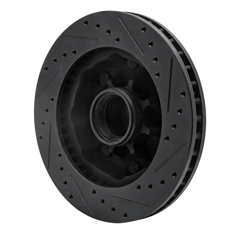 R1 71-95 Chevrolet P20 Front Left Drilled & Slotted Black Brake Rotor