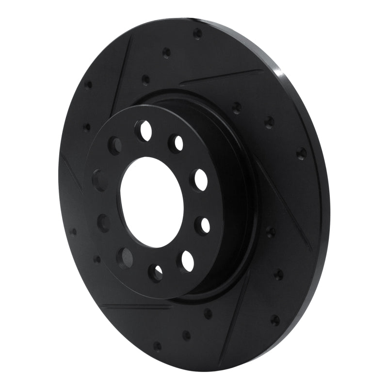 R1 15-25 Alfa Romeo Tonale Rear Left Drilled & Slotted Black Brake Rotor