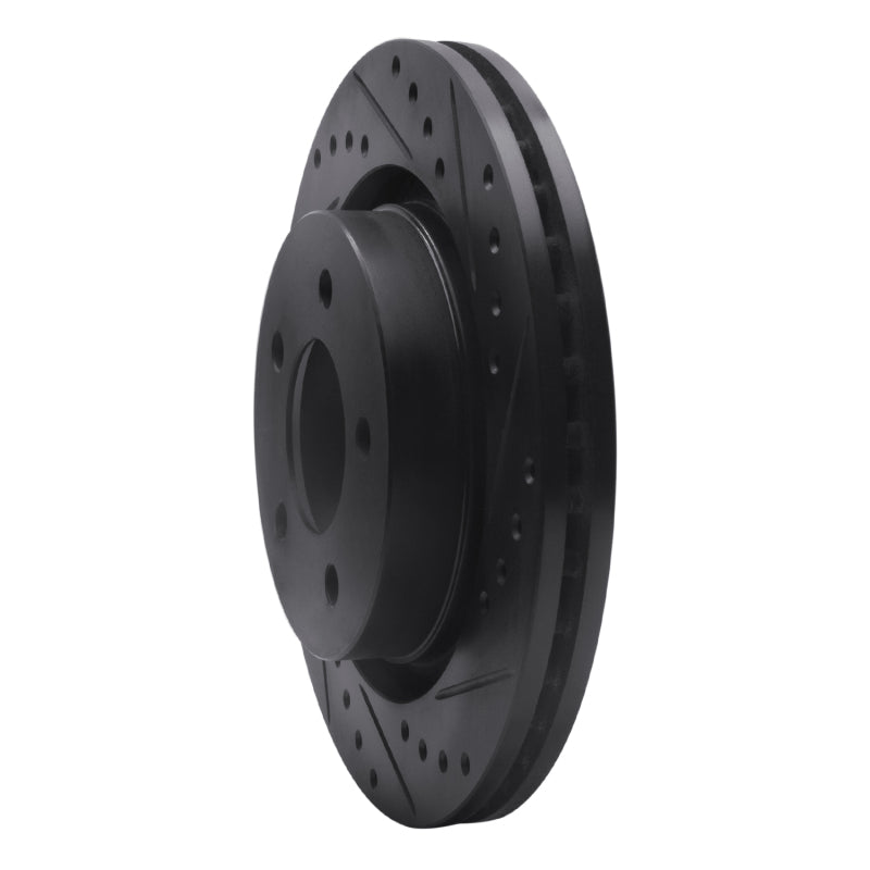 R1 99-04 Chrysler 300M Front Right Drilled & Slotted Black Brake Rotor