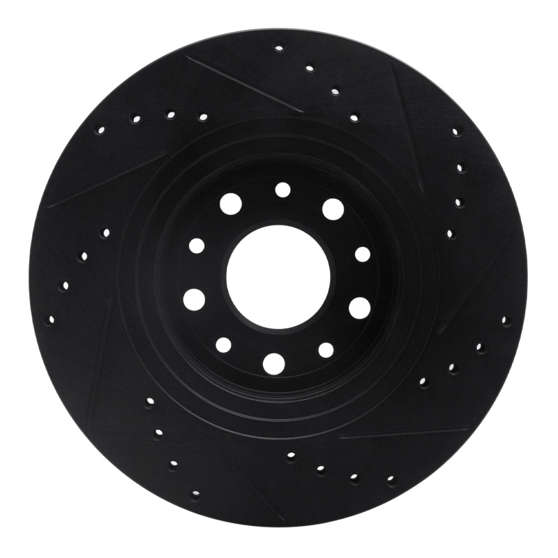 R1 05-09 Ford Freestyle Front Left Drilled & Slotted Black Brake Rotor
