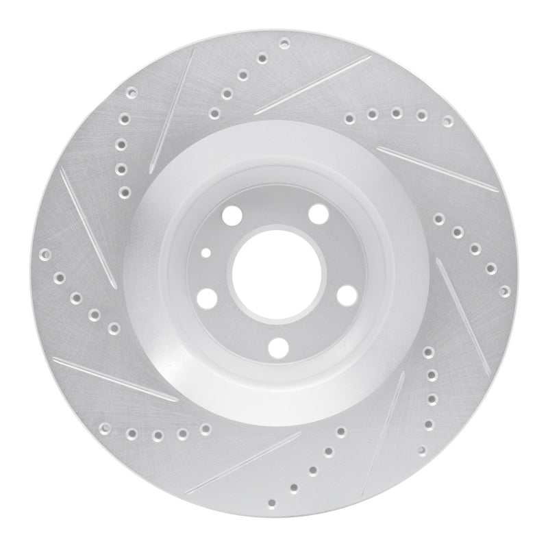 R1 05-11 Audi A6 Quattro Front Right Drilled & Slotted Silver Brake Rotor