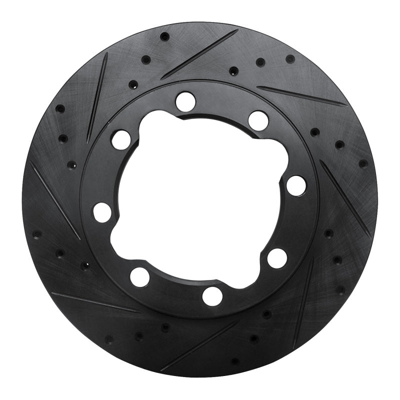 R1 88-00 Chevrolet K2500 Front Left Drilled & Slotted Black Brake Rotor