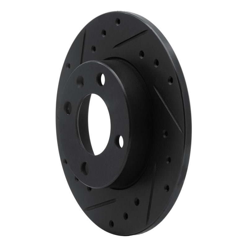 R1 86-93 Volkswagen Passat (USA/Canada) Rear Left Drilled & Slotted Black Brake Rotor