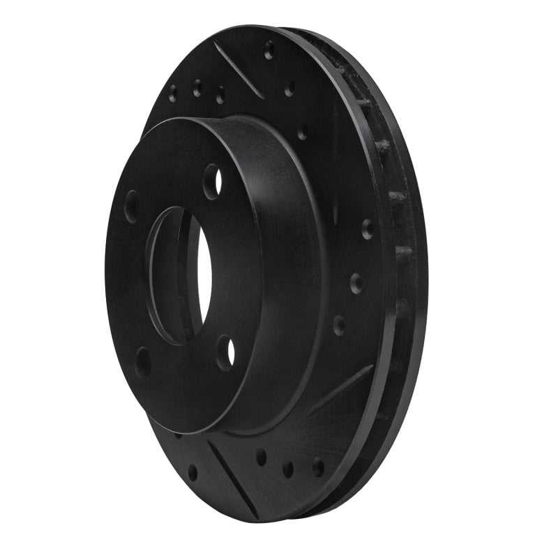 R1 81-94 Ford TEMPO Front Right Drilled & Slotted Black Brake Rotor