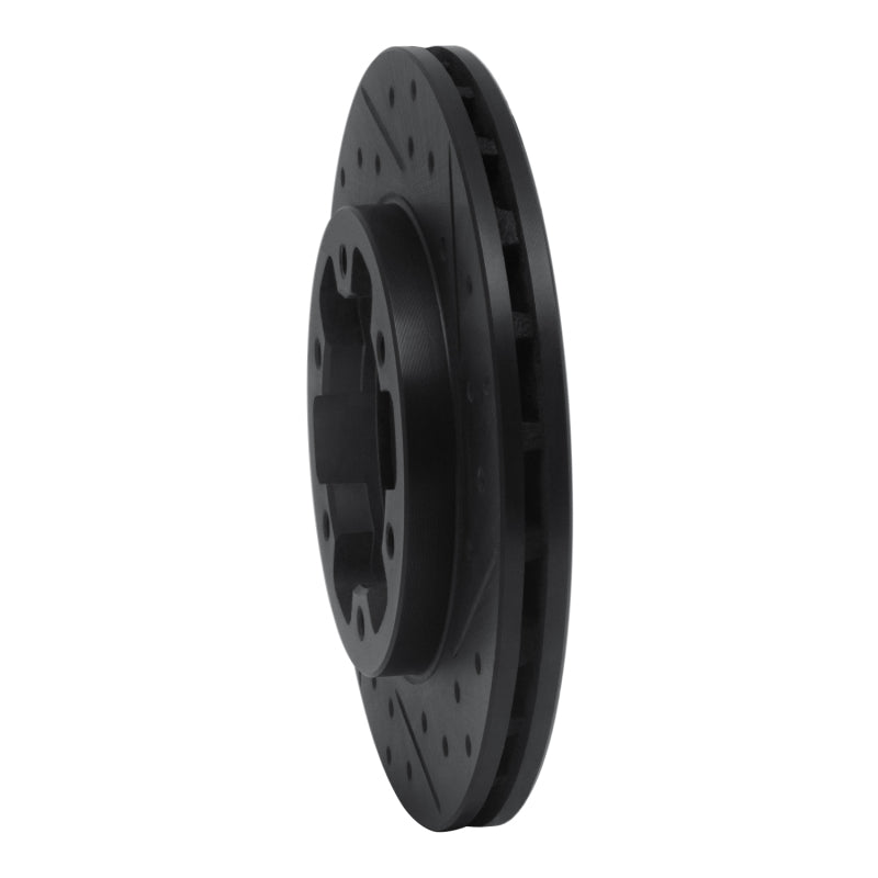 R1 83-85 Nissan 720 DATSUN Front Right Drilled & Slotted Black Brake Rotor