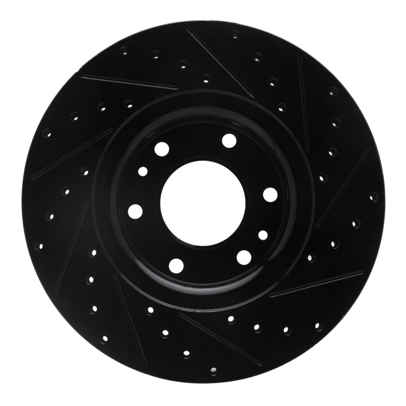 R1 02-09 Buick Rainier Front Left Drilled & Slotted Black Brake Rotor