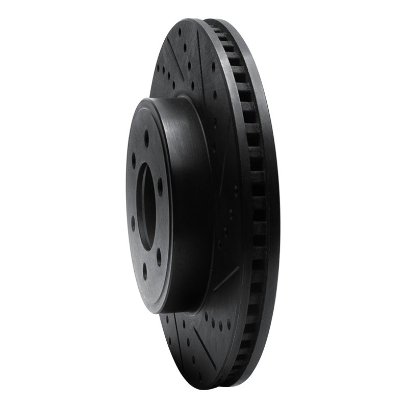 R1 03-03 Dodge Durango Front Right Drilled & Slotted Black Brake Rotor
