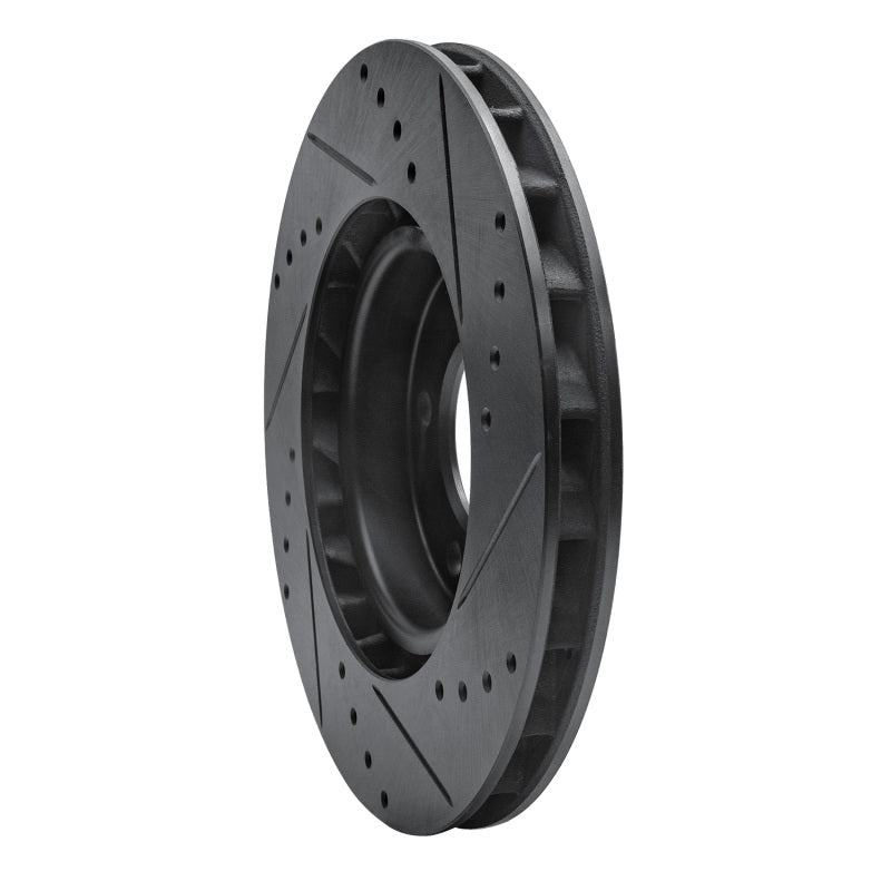 R1 95-99 BMW M3 E36 Right Front Drilled & Slotted Black Brake Rotor