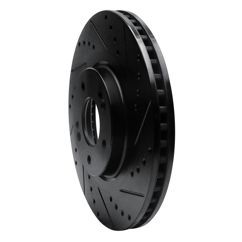 R1 15-20 Kia Sorento Front Right Drilled & Slotted Black Brake Rotor