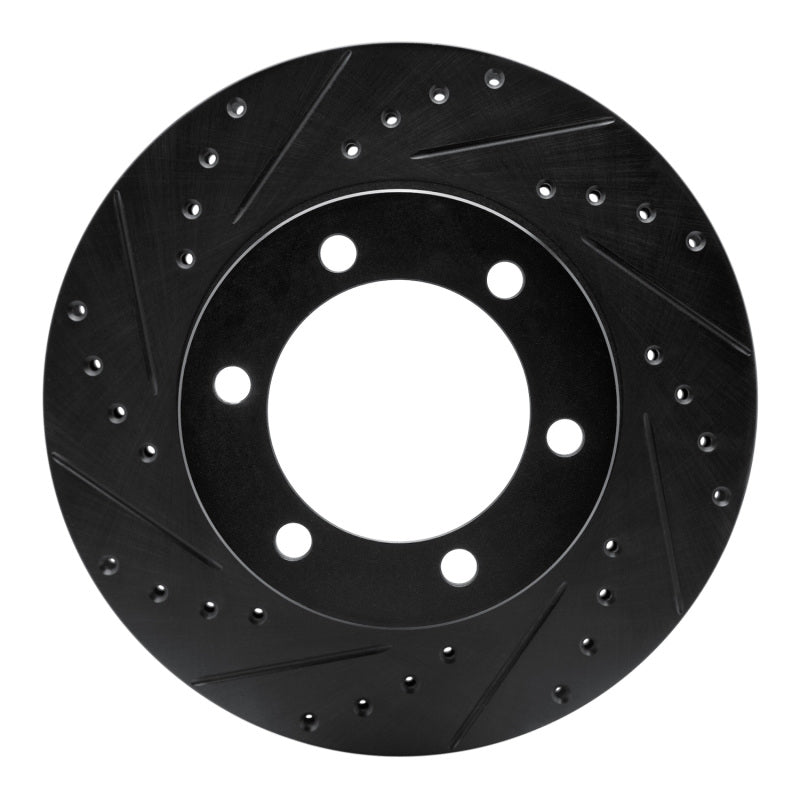 R1 95-04 Toyota 4Runner Front Left Drilled & Slotted Black Brake Rotor