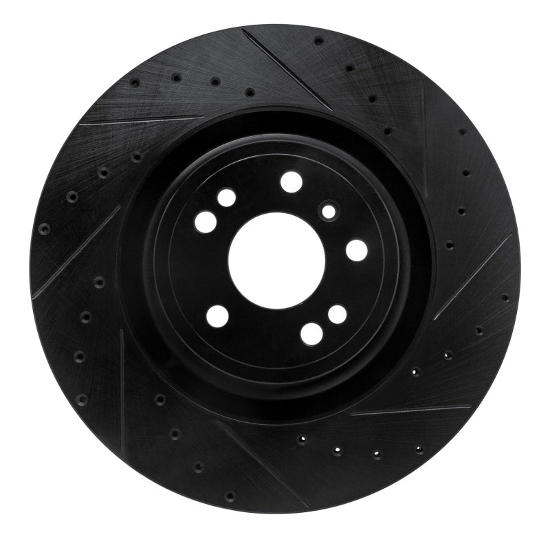 R1 13-19 Mercedes-Benz GLS350 Front Right Drilled & Slotted Black Brake Rotor