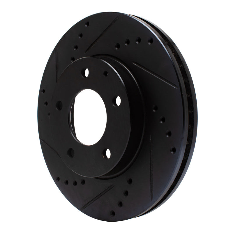 R1 95-06 Mazda Millenia Front Left Drilled & Slotted Black Brake Rotor