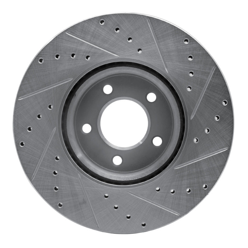 R1 07-13 Mazda 3 Front Left Drilled & Slotted Silver Brake Rotor