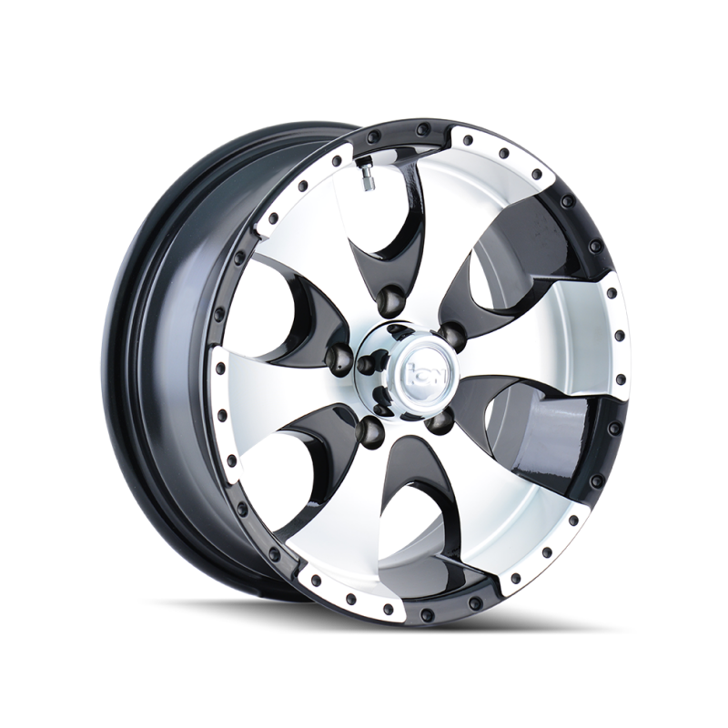 ION Type 136 15x6 / 5x114.3 BP / 0mm Offset / 83.82mm Hub Black/Machined Wheel