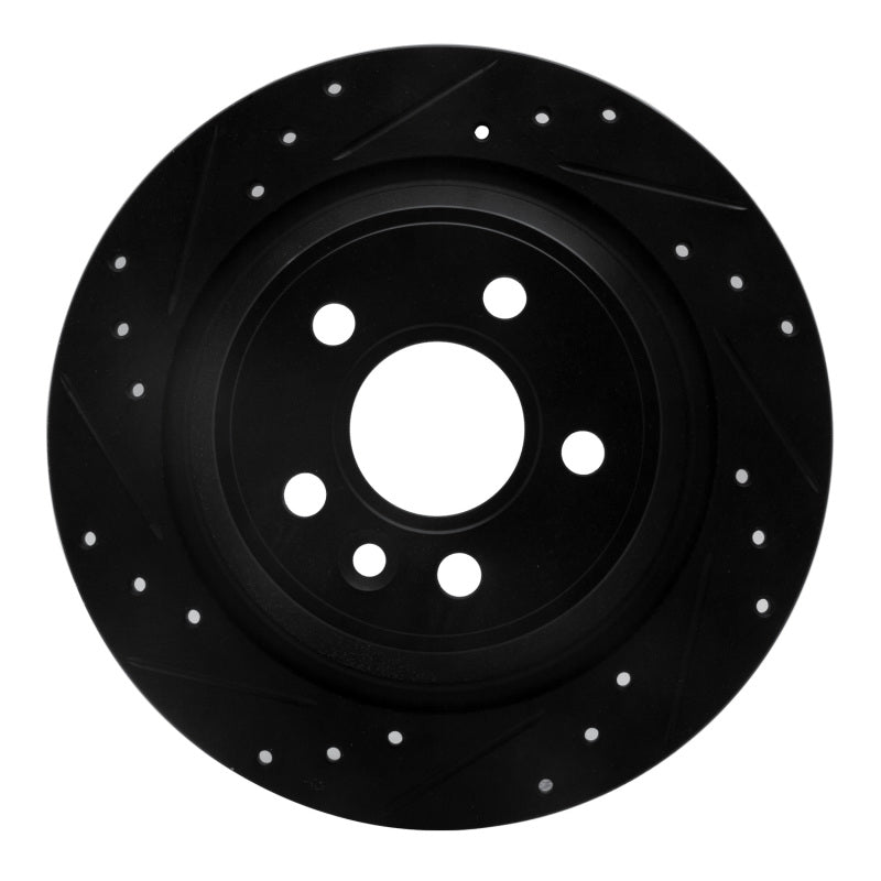 R1 09-15 Ford Focus RS (Mexico) Rear Left Drilled & Slotted Black Brake Rotor