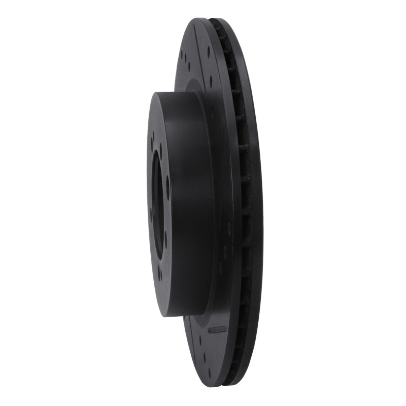 R1 93-99 Dodge STEALTH Rear Right Drilled & Slotted Black Brake Rotor