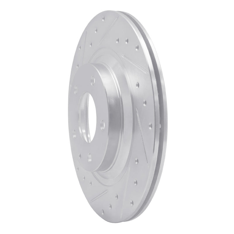 R1 04-11 Mazda RX-8 Rear Left Drilled & Slotted Silver Brake Rotor