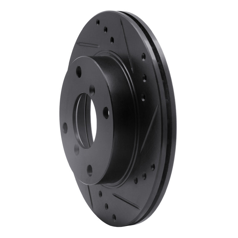 R1 89-94 Suzuki Swift Front Right Drilled & Slotted Black Brake Rotor