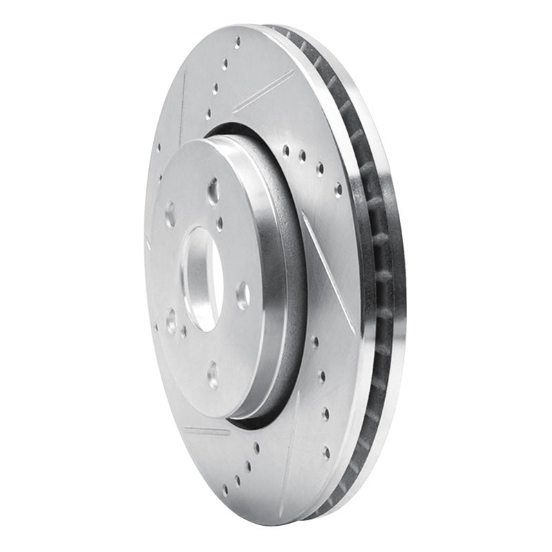 R1 18-22 Toyota C-HR Front Left Drilled & Slotted Silver Brake Rotor