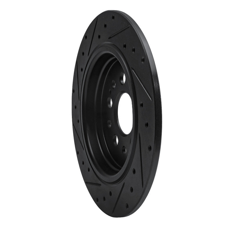 R1 17-25 Acura RDX Rear Right Drilled & Slotted Black Brake Rotor
