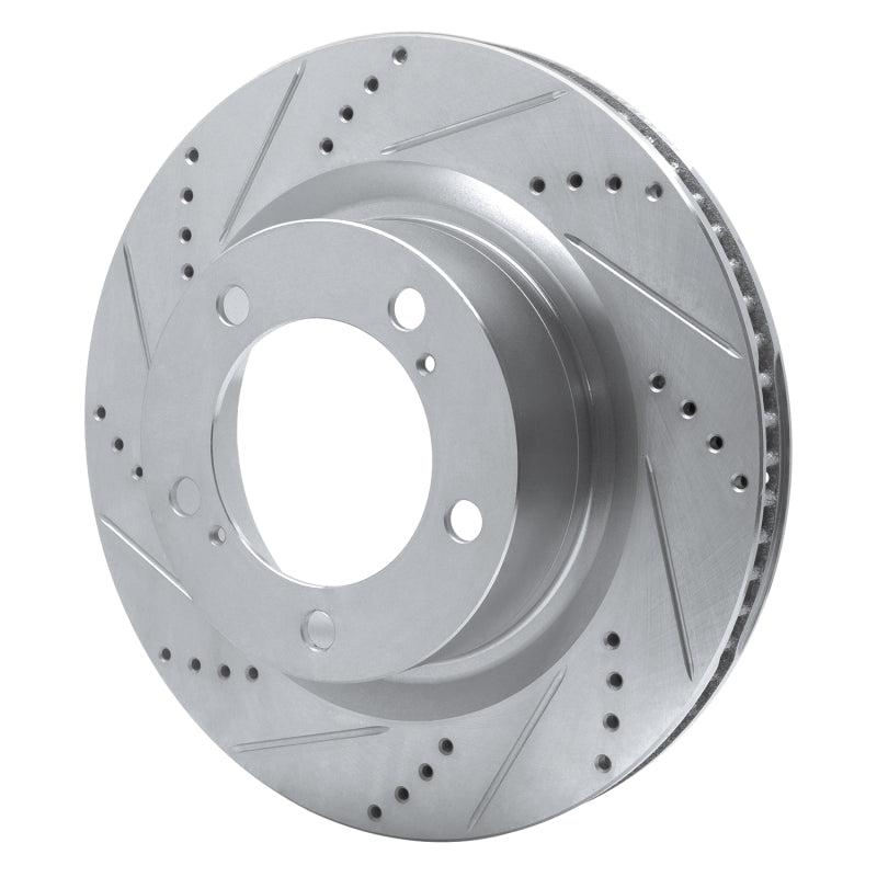 R1 17-21 Toyota Land Cruiser Front Left Drilled & Slotted Silver Brake Rotor