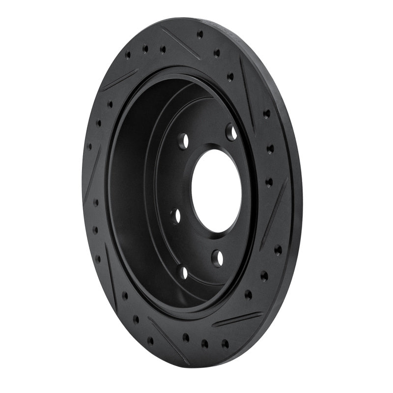 R1 01-07 Buick Rendezvous Rear Left Drilled & Slotted Black Brake Rotor