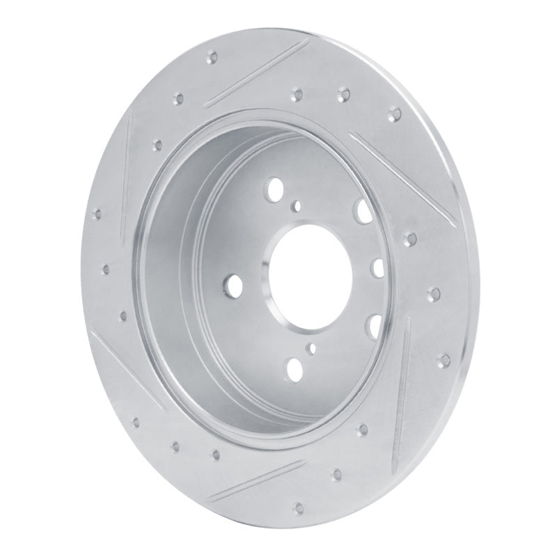 R1 18-24 Toyota Camry Rear Right Drilled & Slotted Silver Brake Rotor