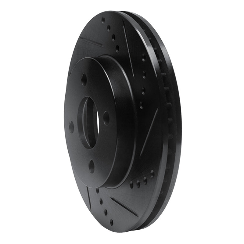 R1 03-10 Chevrolet Cobalt Front Right Drilled & Slotted Black Brake Rotor