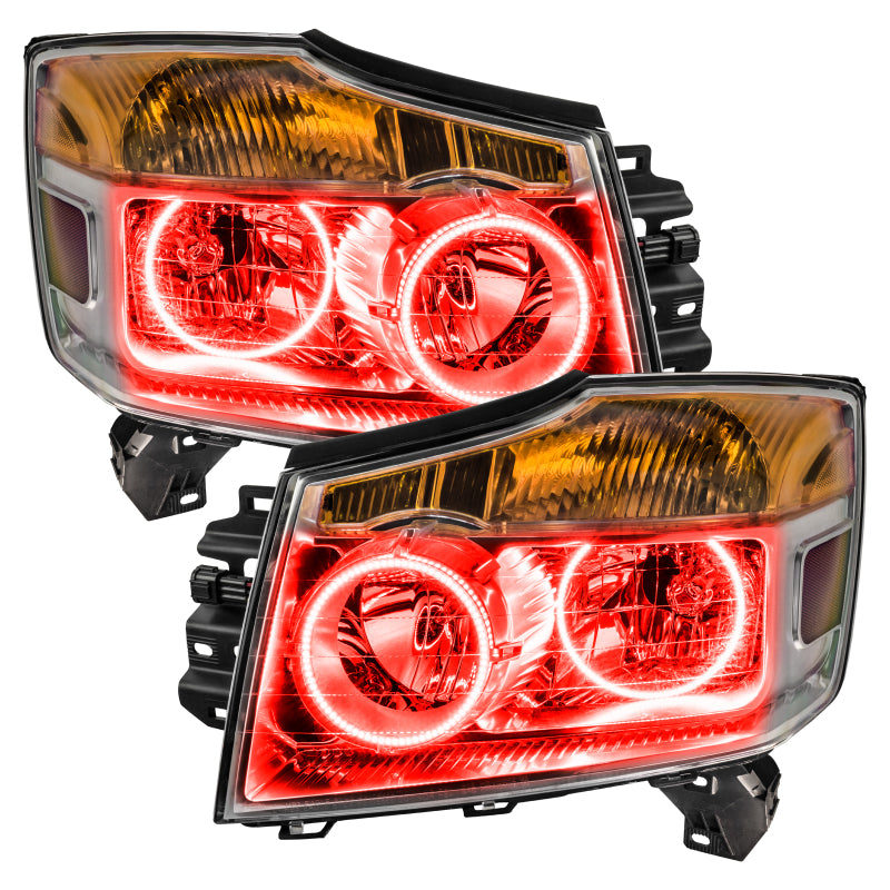 Oracle 04-07 Nissan Titan LED Headlight Halo Kit - Red