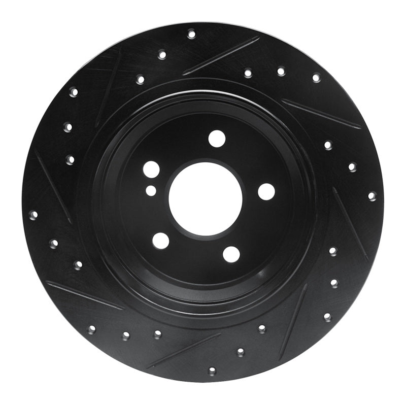 R1 03-16 Mercedes-Benz E280 (Canada) Rear Right Drilled & Slotted Black Brake Rotor