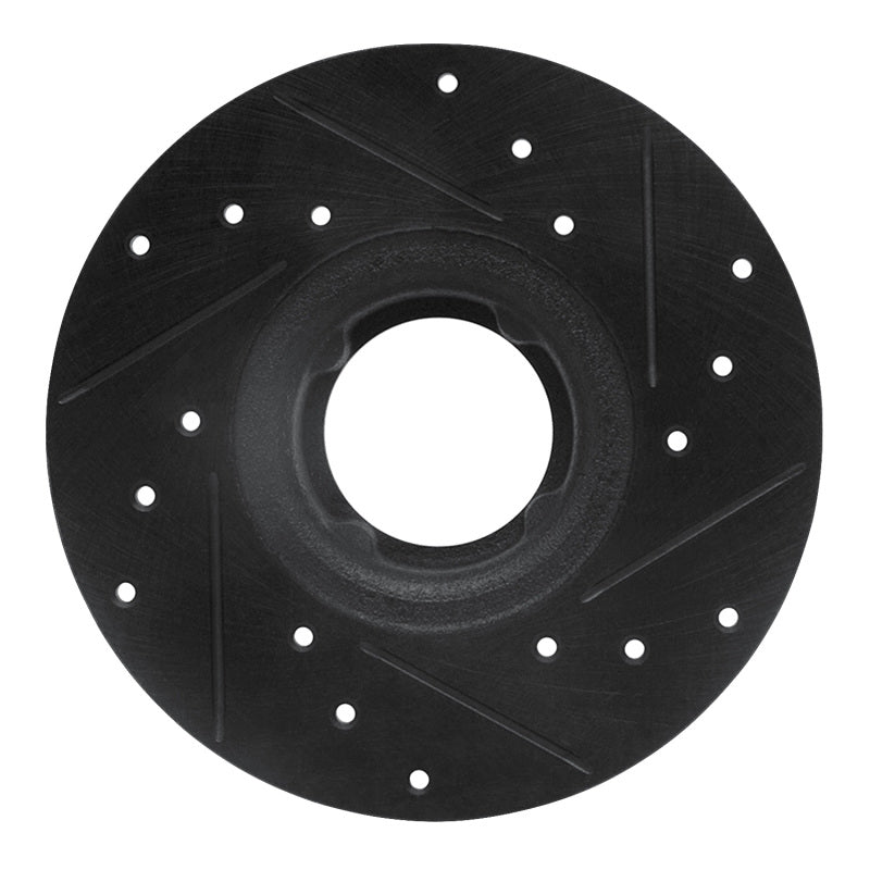 R1 63-79 Austin Healey Sprite Front Left Drilled & Slotted Black Brake Rotor