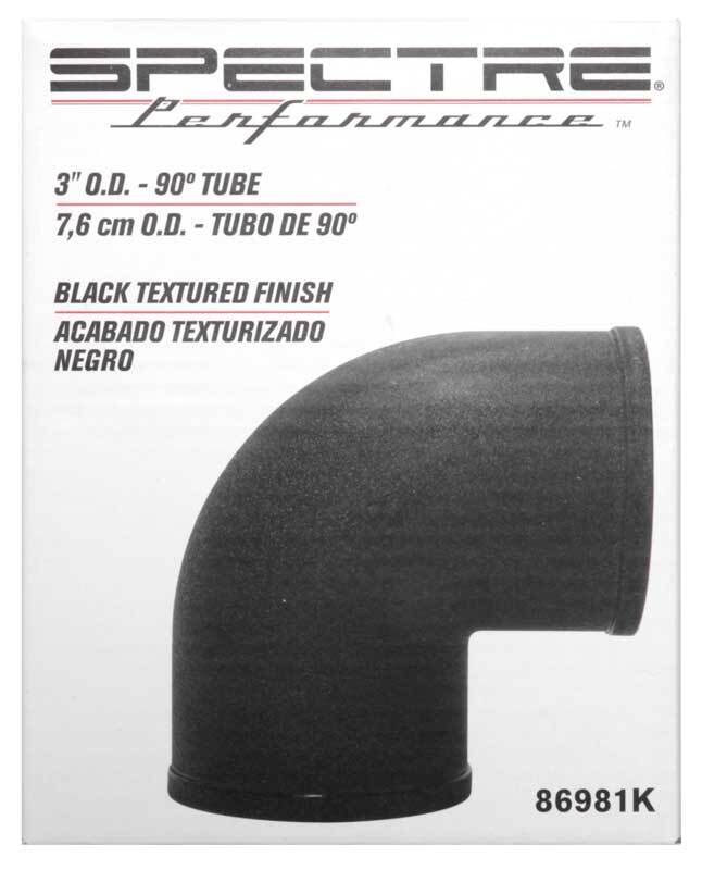 Spectre Tube Intake 3in od 90 Degree - Black