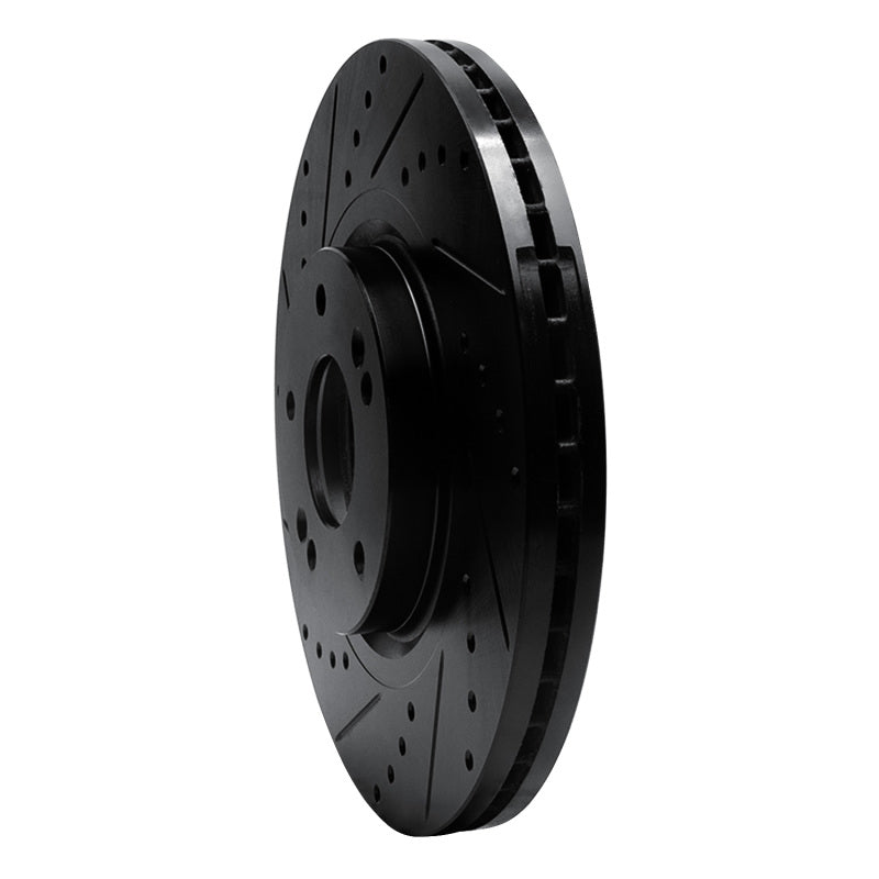 R1 15-21 Kia Sedona Front Left Drilled & Slotted Black Brake Rotor