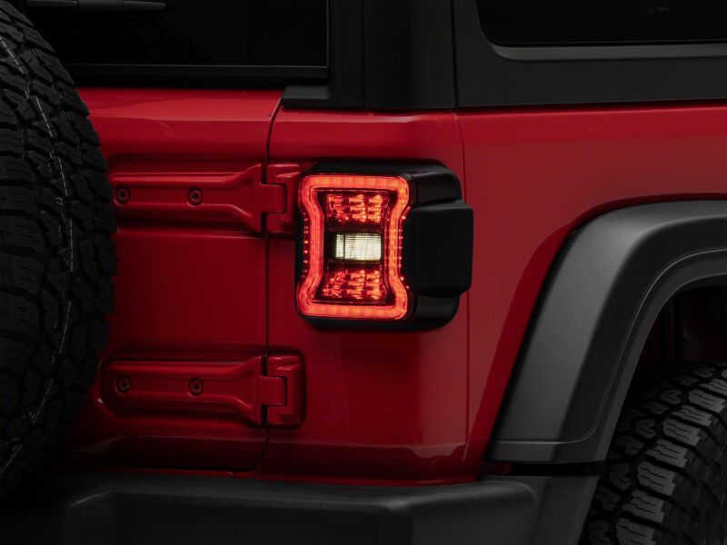 Raxiom 18-26 Jeep Wrangler JL LED Tail Lights- Red Housing- Smoked Lens