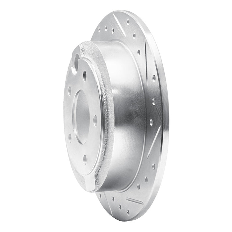 R1 95-02 Mazda Millenia Rear Right Drilled & Slotted Silver Brake Rotor